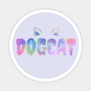 Rainbow DOGCAT. Are Cat and Dog Friends? Magnet